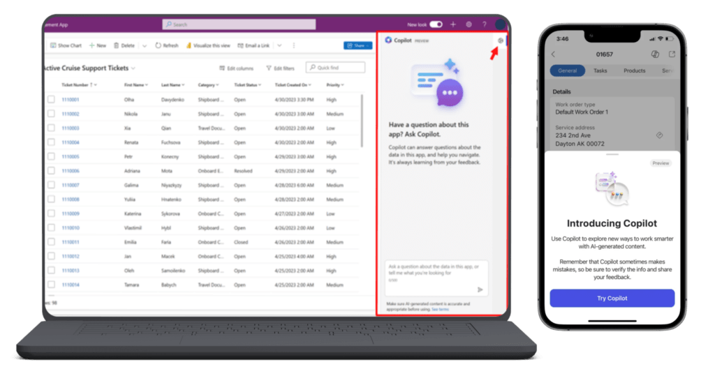 AI-Powered Dynamics 365 Copilot Interface Assisting Business Leaders With Data-Driven Decisions